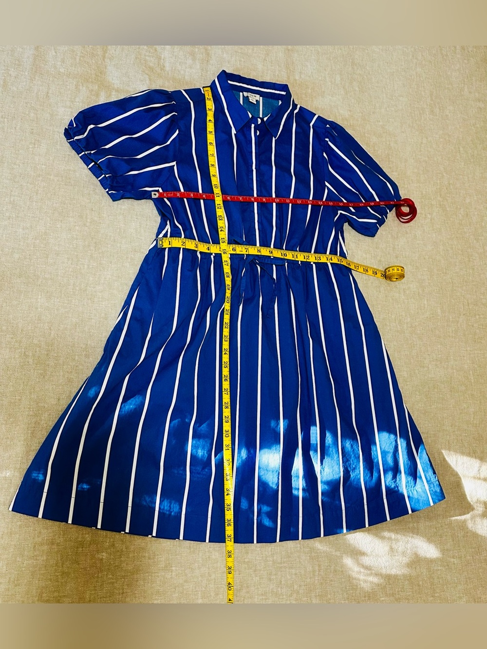 J. Crew Blue and White Striped Shirt Dress - Women’s 12 - Picture 8 of 11